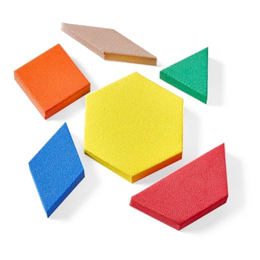 hand2mind Foam Pattern Blocks, Foam Shapes, Geometric Shapes for Kids, Pattern Play, Toddler Pattern Blocks, Shapes for Kindergarten, 3D Shapes Manipulatives, Sorting Math (Set of 100) by hand2mind