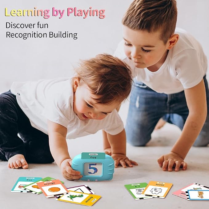 Eaever 520 ABC Sight Words Talking Flash Cards, Christmas Birthday Gift for 2 3 4 5 6 Year Old Boys and Girls, Preschool-Learning-Activities, Toddler Educational Toys for Ages 1-6 Kids, Blue - Image 4