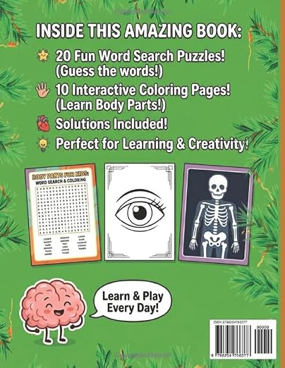 Amazing Body Explorers: Body Parts Activity Book for Kids: Word Search Puzzles, Interactive Coloring & Human Anatomy Facts for Ages 4-8 - Image 2
