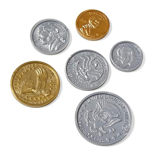 hand2mind Fake Money Coin Assorted Set, Detailed Fake Coins, Prop Money, Toy Money, Play Money for Kids, Realistic Money, Pretend Money for Kids Learning, Play Money Set, Plastic Coins (Set of 96) - Image 3