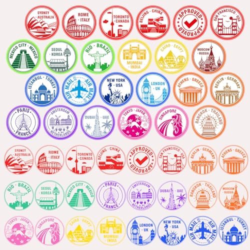 Cinrobiye 24 Pcs Adventure Travel Stampers Party Favor Set, Fun Bon Voyage Travel Stamps for Kids Birthday Party, Classroom Rewards, Carnival Prizes, Goody Bag Fillers, Travel Themed Party Supplies - Image 4