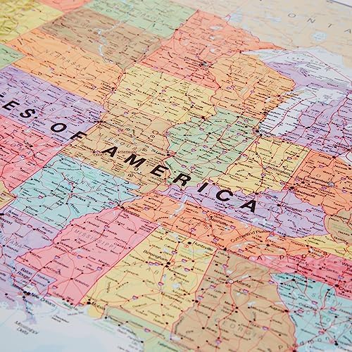 Laminated World Map & US Map Poster Pack - 17 x 22 in - Maps of the World - Image 5