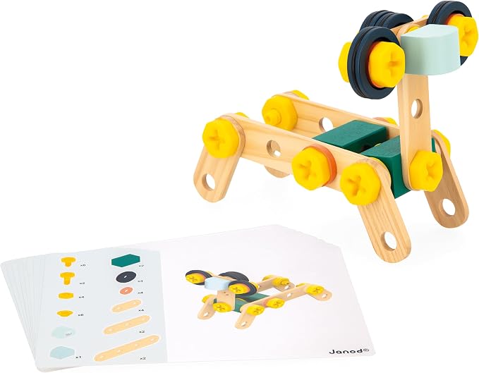 Janod - Brico'Kids 50-Piece Barrel - Building Game Child - Includes 48 Accessories + 2 Tools - Role Play - Promotes Hand Dexterity and Creativity - From 3 Years, J06453 - Image 2