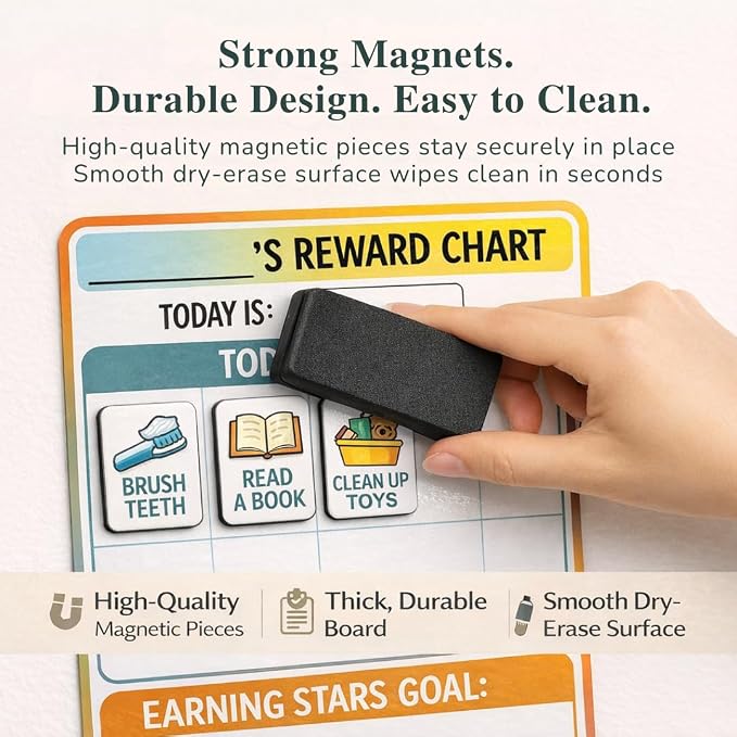 Reward Charts for Toddlers – Magnetic Daily Routine & Behavior Chart for Kids, Positive Reinforcement System for Home & Classroom - Image 6