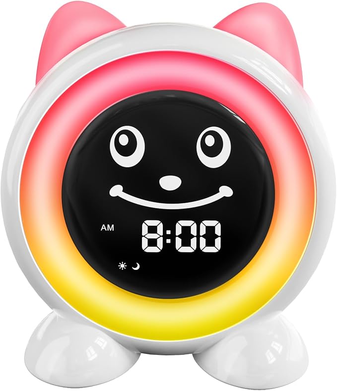 Toddlers Sleep Training Clock, Ok to Wake Clock with Red Green Light by FiveHome
