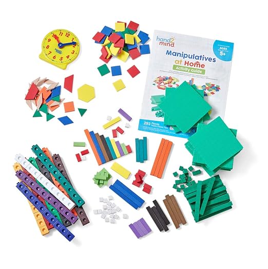 hand2mind-93538 Take Home Math Manipulatives Kit for Kids Grade K-2, with Snap Cubes, Base Ten Blocks, Cuisenaire Rods, Pattern Blocks, Color Tiles and Learning Clock, Homeschool Supplies (292 Pieces) - Image 6