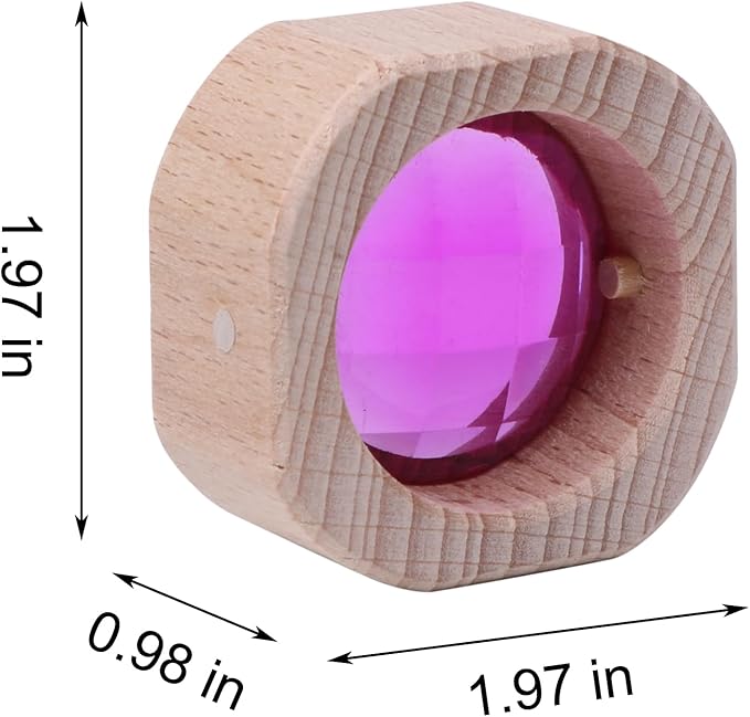 20PCS Wooden Gem Blocks Stacking Toys,Colorful Acrylic Windows Blocks, Rainbow Crystal Acrylic Building Cubes Educational Sensory Training Crystal Toys (20PCS Round Gem Blocks) - Image 2