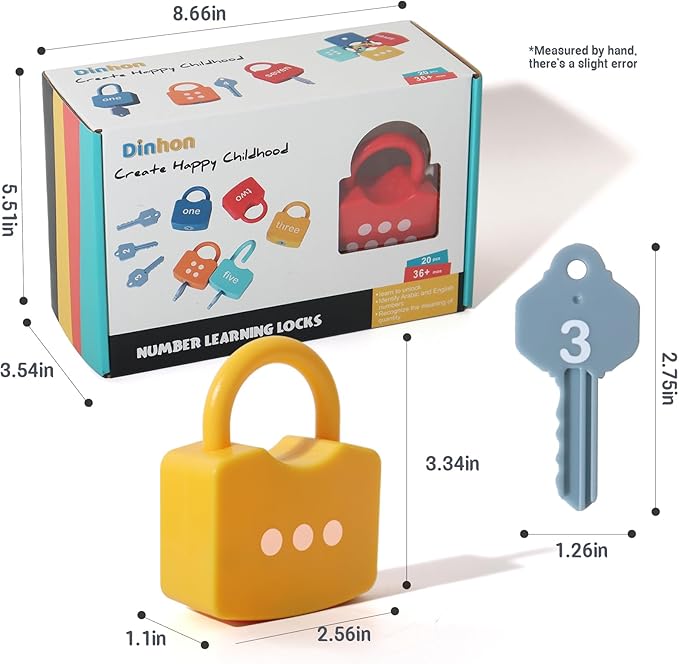 Dinhon Montessori Number Lock Key Toy Learning Game for 3-5 Years Old Kids - Image 6