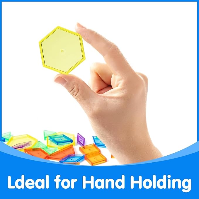 140 Pcs Translucent Pattern Blocks, Geometric Shapes Toys - Image 6