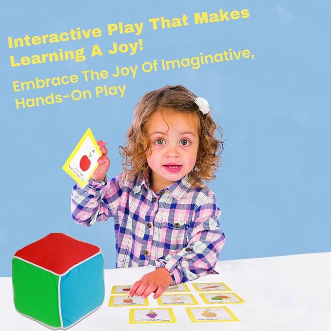 Thought-Spot Play & Learn Cube | Roll and Play Game for Toddlers | First Educational Game Ages 18+| Teaches Colors, Numbers, Letters, Emotions | Soft Cube with Activity Cards | Speech Therapy - Image 6
