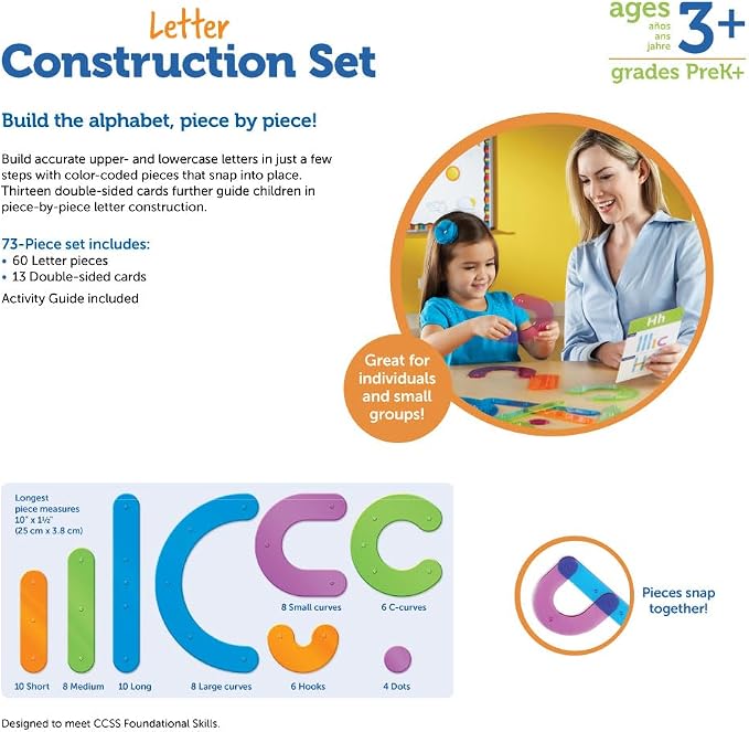 Learning Resources Letter Construction Activity Set - Alphabet Montessori Toys, Toddler Writing , ABC Phonics for Kids, Learn to Readd, Teacher Classroom Must Haves, Birthday Gifts for Students - Image 7