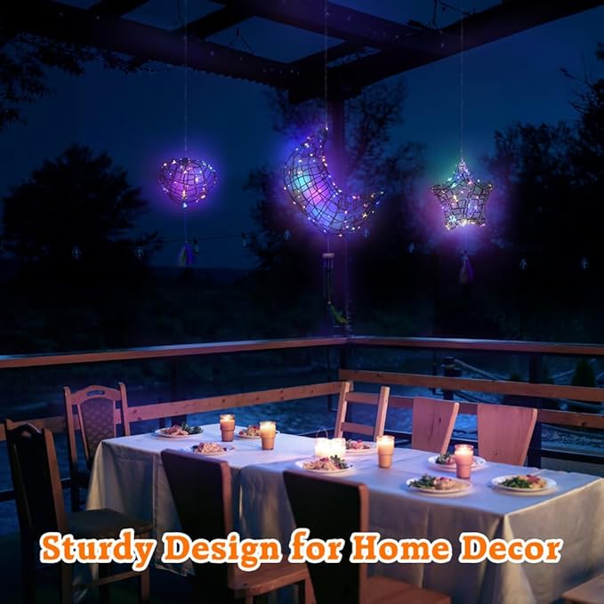 CHARTEKS 3D String Light Craft Kit for Kids, String Art Kit with LED Bulbs and Wind Chime, Arts and Crafts Set, Birthday Gifts for Girls Boys Ages 8+ (with Paint, Paper String)