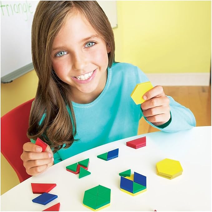 Learning Resources Plastic Pattern Blocks - Set of 250, Ages 3+ - Image 2