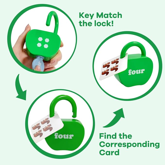 Montessori Lock and Key Toddler Toys, Cause and Effect Sensory Learning Toys for 1 2 3 Year Old, Number Counting & Matching Game, Fine Motor Skills Preschool Travel Activities - Image 2