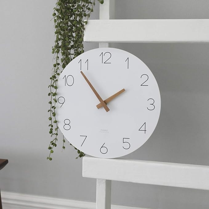 mooas Flatwood Wall Clock, 12" Analog Wall Clock, Silent Non-Ticking - Image 6