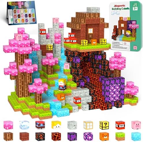 100PCS Magnetic Blocks Magnet Building Cubes Birthday Gifts for Kids by Unknown