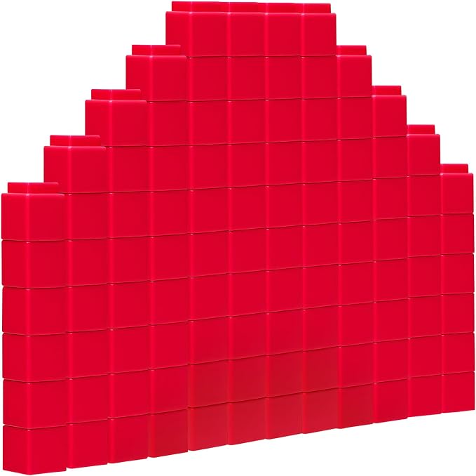 100 pcs red Linking Cubes for Math Counting Cubes manipulatives Plastic Counting Block Manipulative Learning Supplies for Educational Activities (Red) by Unknown