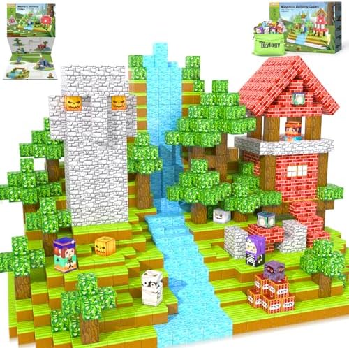 150PCS Large Magnetic Blocks - Build Mine Magnet World Forest Tiles, Magnet Kids Games Classroom Must Haves Toddlers Magnetic Toys for Boys & Girls 3-5 6-8, STEM Montessori Sensory Ourdoor Toys Gift by Toylogy