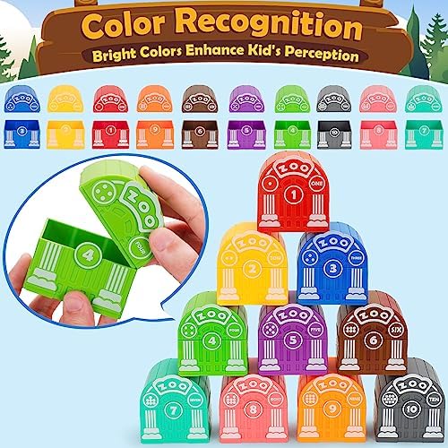 Learning Toys for Toddlers 1 2 3 Year Old Toddlers, 20Pcs Safari Animal Toys, Finger Puppets, Montessori Counting, Matching & Sorting, Christmas Birthday Gifts for Baby Boys Girls Age 12-18 Months - Image 4
