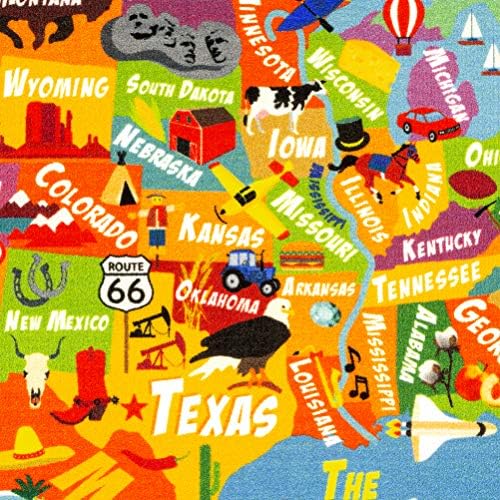 KC Cubs 3x5 USA United States Map Toy Car Road Rug – Educational Play Mat Carpet for Kids, Toddlers, Nursery, Classroom, Playroom, Baby Daycare - Image 3