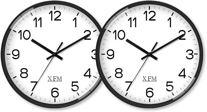 XFM 2 Pieces Modern Small Wall Clocks Battery Operated 8 Inch by XFMWallClock