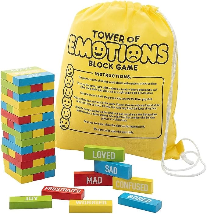 Fun Express Social Emotional Learning Emotions Block Tower Learning Game - 55 Pieces by FunExpress