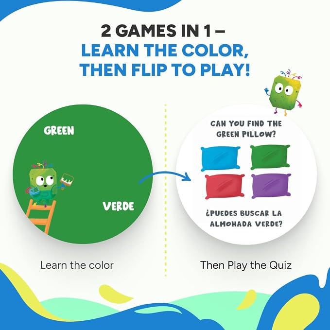 Kidrox Colors & Shapes Flashcards for Toddlers - Learn Colors & Shapes in English & Spanish | 40 Double-Sided Cards + 10 Magic Water Reveal Cards | Bilingual Educational Game for Kids Ages 3+ - Image 4