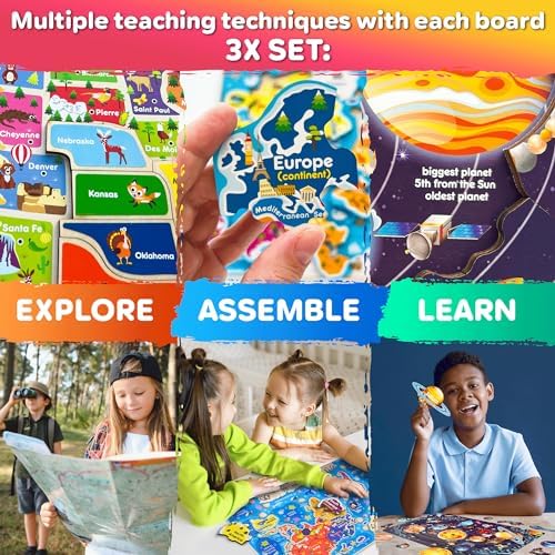 US Map Puzzles for Kids Ages 4-6 - Wooden Toddler Puzzles Ages 3-5 - Image 6