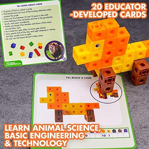 The Young Scientists Club STEM Cubes, Build, Learn & Create with 100+ Math Cubes Manipulatives, 4-in-1 Educational Games, Math Cubes for Kids Ages 4-8, Awesome Learn Through Play Toys - Image 6