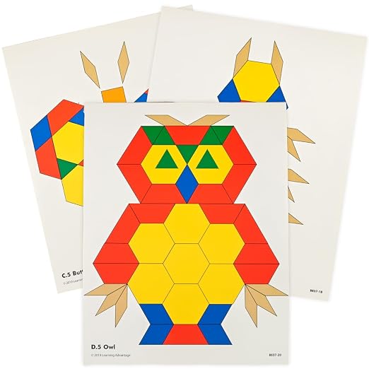 LEARNING ADVANTAGE Pattern Block Cards, Set of 20 by LEARNINGADVANTAGE