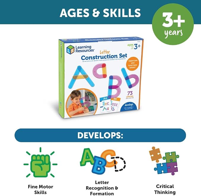 Learning Resources Letter Construction Activity Set - Alphabet Montessori Toys, Toddler Writing , ABC Phonics for Kids, Learn to Readd, Teacher Classroom Must Haves, Birthday Gifts for Students - Image 6