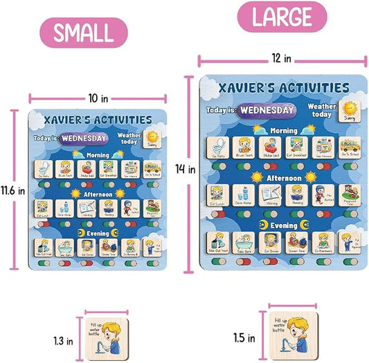 Wooden Chore Chart for Kids Visual Schedule, Routine Chart for Kids, Morning Bedtime Routine Chart for Toddlers Ages 2-4, Daily Kids Schedule Board for Home (15) - Image 2