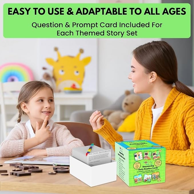 Sequencing Daily Routine Conversation Cards | Learning Material for Social Skills & Emotional Intelligence| Speech Therapy Resources | Articulation, ESL & Storytelling Cards | Sequencing Card Game - Image 6