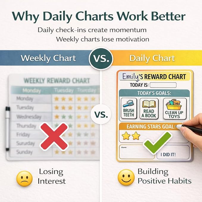 Reward Charts for Toddlers – Magnetic Daily Routine & Behavior Chart for Kids, Positive Reinforcement System for Home & Classroom - Image 7