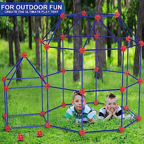 V-Opitos 180 Pack Fort Building Kits for Kids Age 4, 5, 6, 7, 8+ Years Old, Creative STEM Building Toys for DIY Castles, Tunnels, Play Tent, Ideal Christmas, Birthday Gifts for Boys & Girls - Image 6