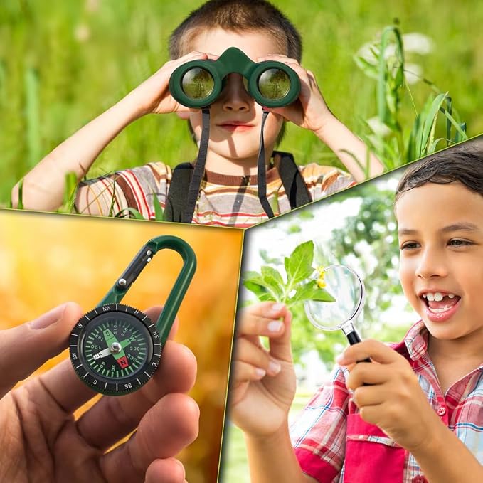 Binoculars for Kids – Perfect Toy for Little Boys and Girls – Extensive Set Incl. Magnifying Glass & Compass – Powerful Magnification 8X21 – 3 to 12 Year Old Kids for Toddler - Image 9