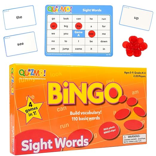 LEARNING ADVANTAGE QUIZMO Sight Words, Bingo-Style Vocabulary Game by LEARNINGADVANTAGE
