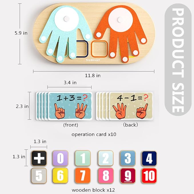 TOP BRIGHT Number Counting Blocks Math Toy, Montessori Toy for 3 4 5 Years - Image 7