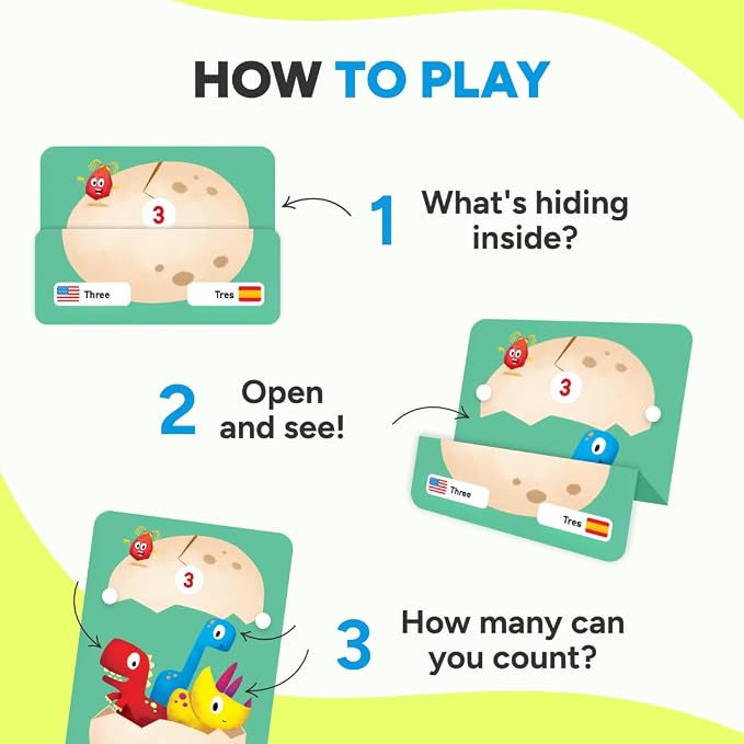 KIDROX Count to 20 Flashcards – Open & Discover Hidden Surprises! Learn Numbers 1–20 in English & Spanish with Marji | 20 Fold-Out Cards | Fun Counting Game for Kids 3+ - Image 2