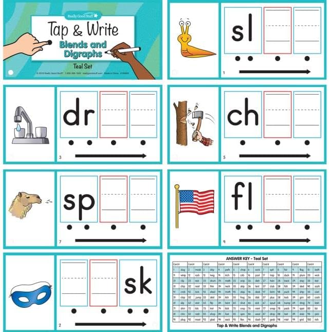 Really Good Stuff Tap and Write Blends and Digraphs - 124 Cards - Image 7
