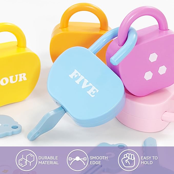 Locks and Key Toddler Toys, Number Counting Cause and Effect Toys for Kids Ages 3-5, Preschool Learning Activities, Kindergarten Classroom Must Haves, Montessori Toy for 3 Year Old - Image 3