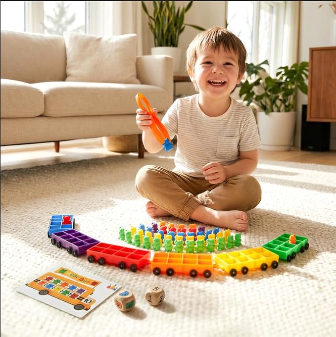 Bmag Counting Bears with Matching Trains, Preschool Learning Toys Color Recognition and Math Learning Games, STEM Educational Toy Gift for Kids Age 3 4 5 Year Old Boys Girls - Image 6