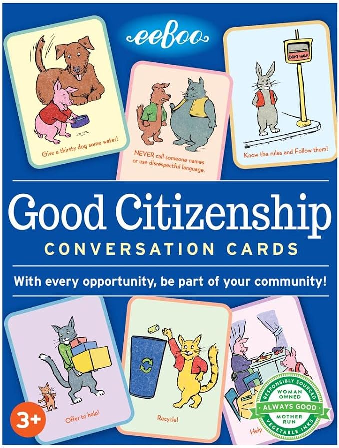 eeBoo: Good Citizenship Conversation Flash Cards, Encourages and Teaches Children How to Be Part of Their Community, Whether Family, School, or Planet, for Ages 3 and up - Image 2