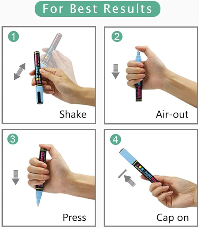 Permanent Markers for Rock Painting, 12 Colors, Medium Point, Quick-Drying, Waterproof, Fade-Resistant, Non-Toxic (A501-2018)