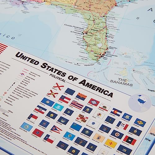Laminated World Map & US Map Poster Pack - 17 x 22 in - Maps of the World - Image 7