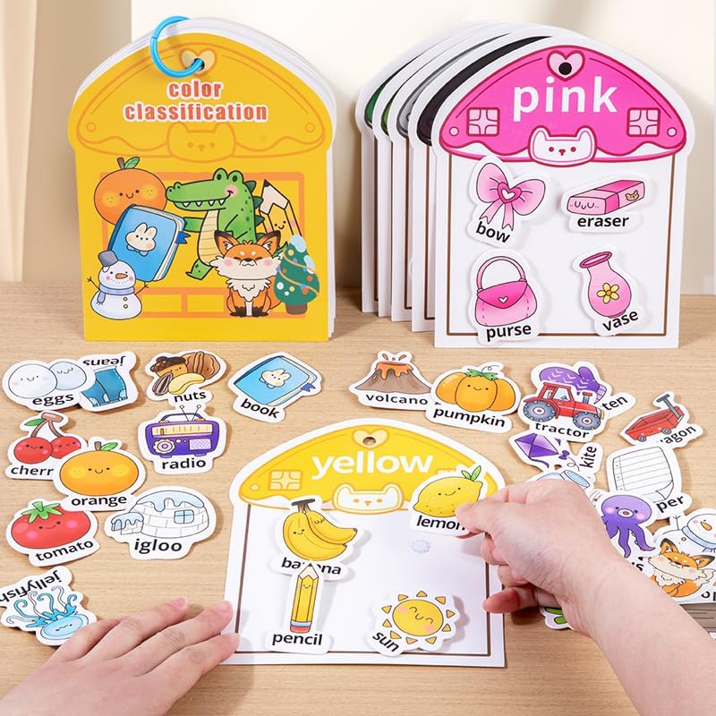Montessori Busy Book Color Sorting Toys for Toddlers 3-5, Autism Educational Toys Preschool Learning Activities for Kids,Poke a dot Book Sensory Fine Matching Games for 3 Year Old Boys Girls Gifts - Image 3