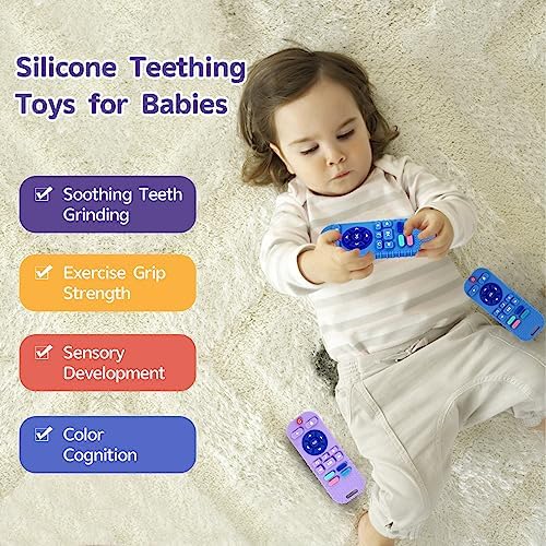 Hooku 2 Pack Silicone Teethers for Babies 6-12 Months, Sensory Teething Toys for Newborns to Toddlers, Infant Girl Boy Gifts - Image 4