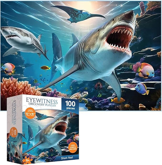 Eyewitness Discovery Puzzle Shark Reef, 100 Piece Jigsaw for Kids, Educational Learning Toy for Boys & Girls, Children Ages 5+ by EyewitnessDiscoveryPuzzles