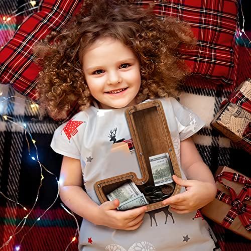 ladenk 12 Inch Extra Large Wooden Kids Letter Piggy Bank - Piggy Bank for Boys Girls - Initial J Bank - Alphabet Money Bank for Birthday - Image 6