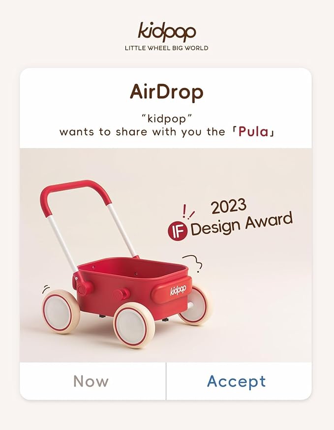 PULA Baby Push Walker with Wheels Toddler Wagon for First Learner Baby Toys 6-12 Months, 1 Year Old Birthday Gifts, Indoors and Outdoors (Pink)